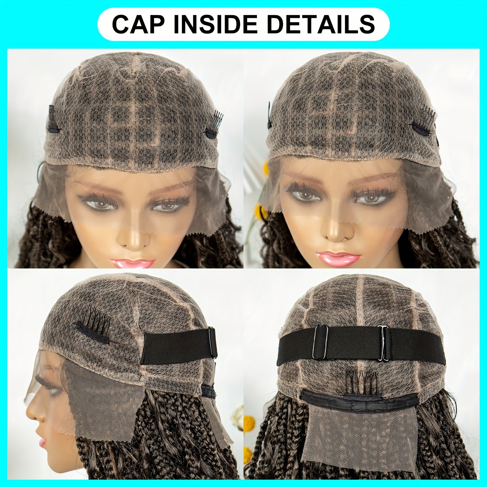 1pc Elegant Full Lace Curly Braided Wig for Women, High-Temperature Fiber, 150% Density, Full Lace Area, Versatile Long Style, Soul Goddess Collection